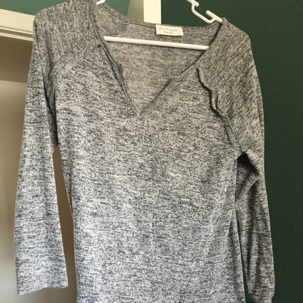 Lavender field grey sweater